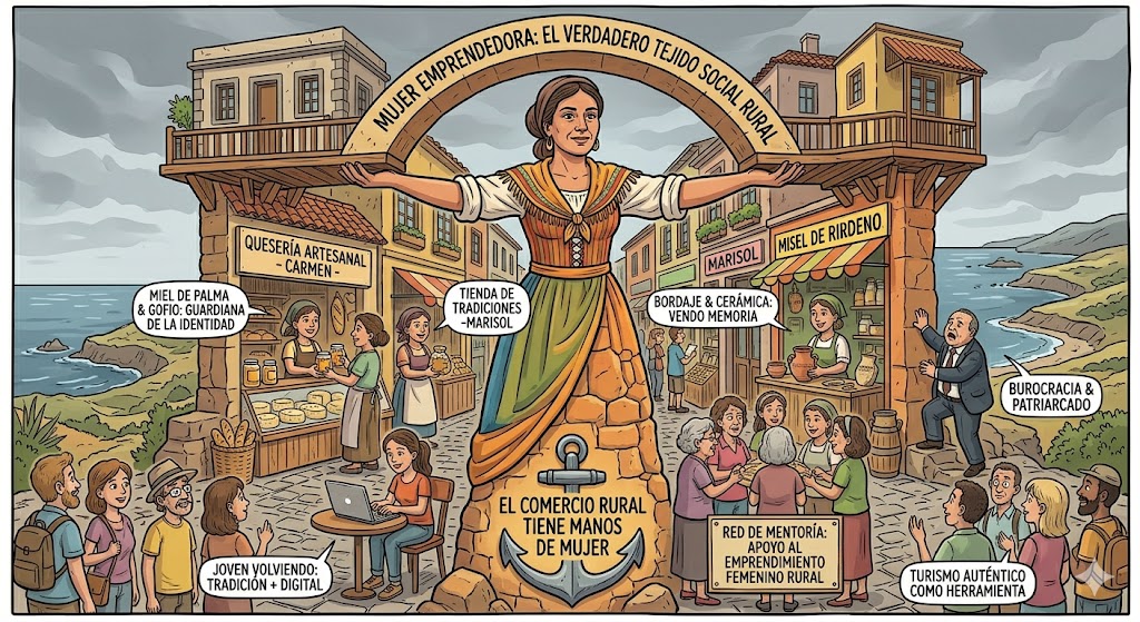 La mujer que levanta el comercio rural canario